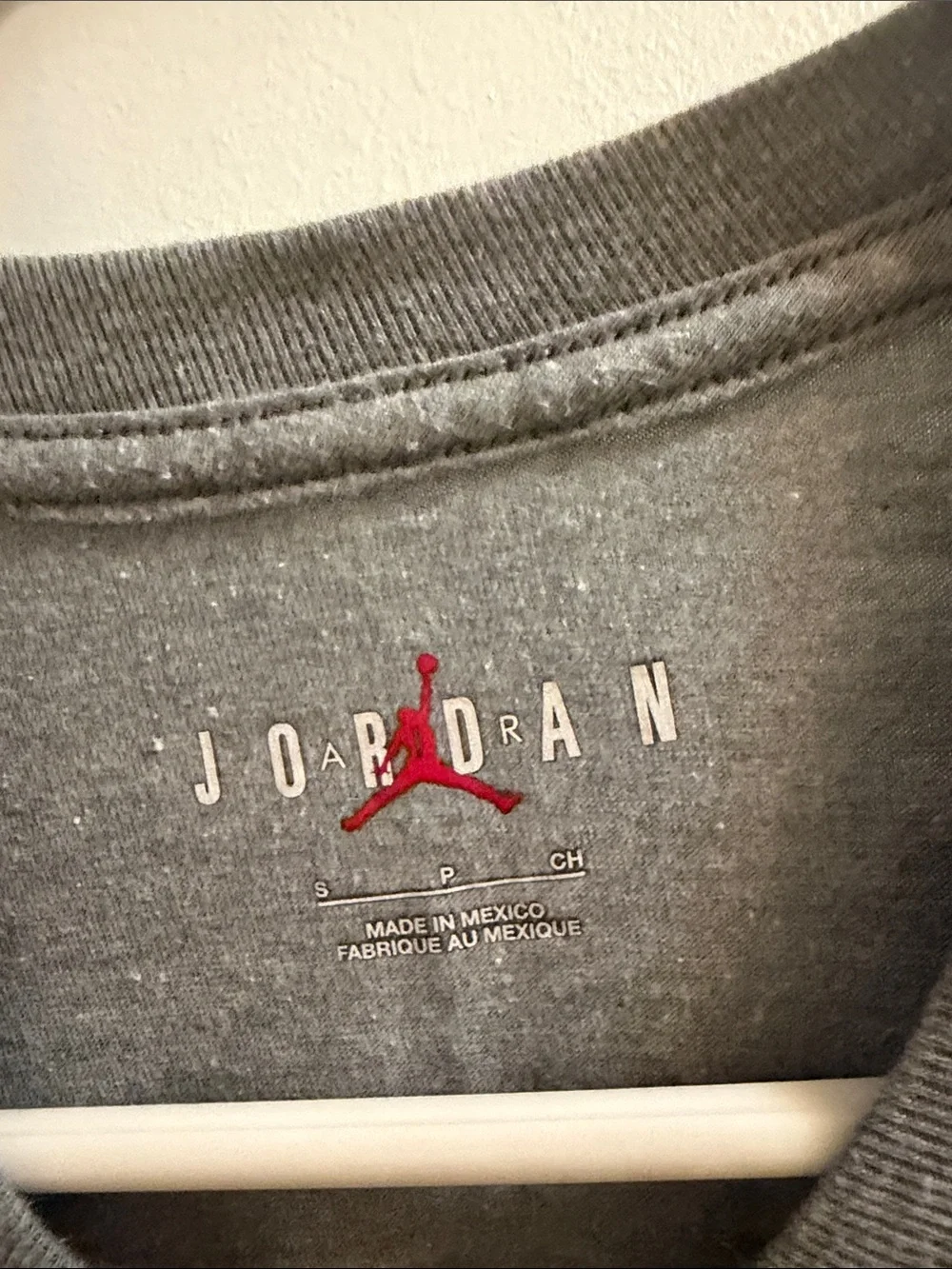 Jordan Gray Short Sleeve Tee with Black Jumpman- MENS